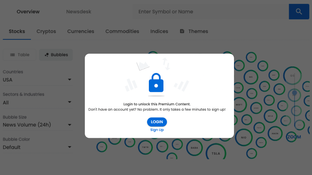 Locked content on public website - prompting using to sign in for more